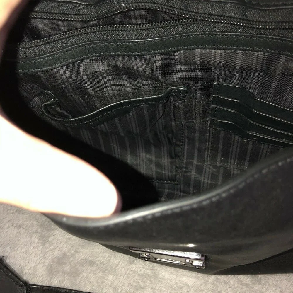 TUMI Beacon Hill Black Leather Padded Laptop Briefcase with Strap #068560